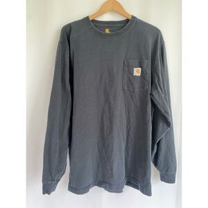 Carhartt Original Fit Heavyweight Size Large Long Sleeve Pocket Dog